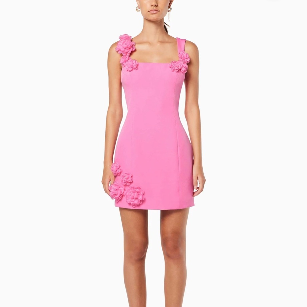 Elliatt Trompe 3D Floral Mini Dress Pink